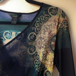 Mesh long sleeve top